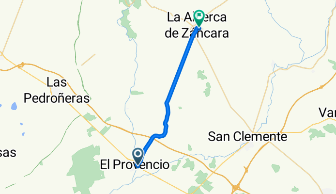 De Carretera Nacional 301 24, El Provencio a Calle Altozano 9, La Alberca de Záncara