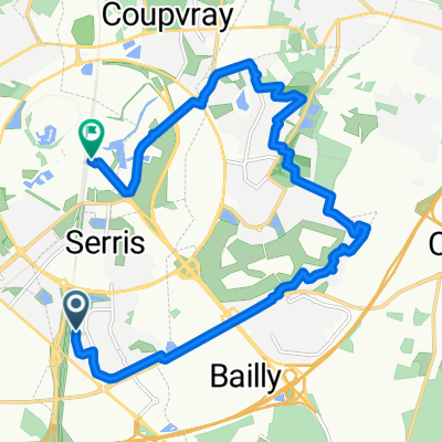 Itinéraire à partir de 31 Rue de l'Hermière, Serris