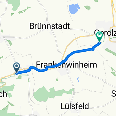 49.883° N 10.280° W nach 49.897° N 10.337° W