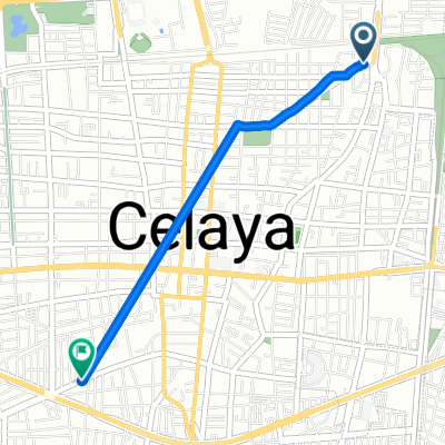 Guillermo Prieto 809, Celaya to José Rosas Moreno SN-S, Celaya