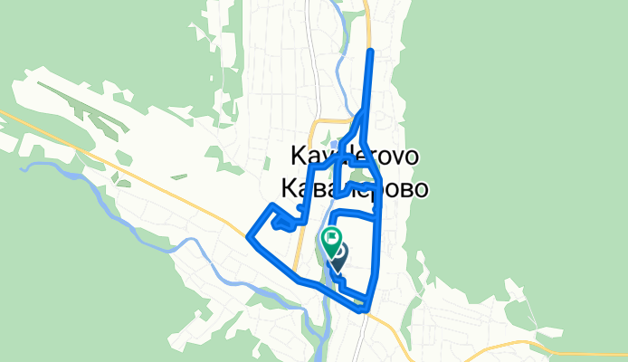 От Кузнечная улица 19, Кавалерово до Комсомольская улица 10, Кавалерово