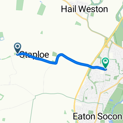 Route to 365 Great North Road, St Neots