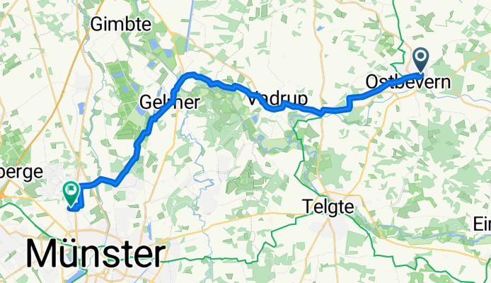 Von-Braun-Straße 5A, Ostbevern nach Dreizehnerstraße 30, Münster