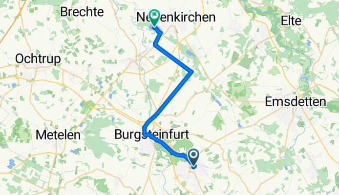 Route von Kolpingstraße 1–1C, Burgsteinfurt