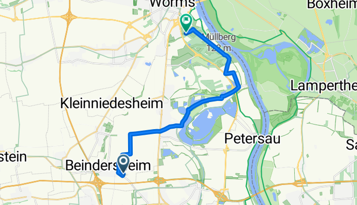 Mittelweg, Beindersheim nach Ludwigslust, Worms