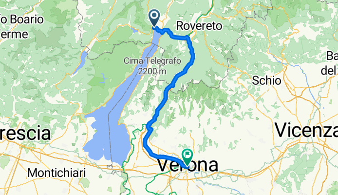Piazza III Novembre 2, Riva del Garda nach Piazza Bra 16, Verona