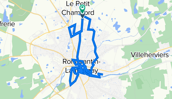 De Rue Thuault de Beauchêne 2, Romorantin-Lanthenay à Rue du Moulin Rouge 36, Romorantin-Lanthenay