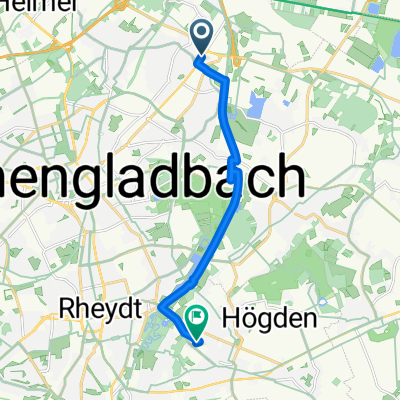 Krefelder Straße 555, Mönchengladbach nach Körschgenstraße 18, Mönchengladbach