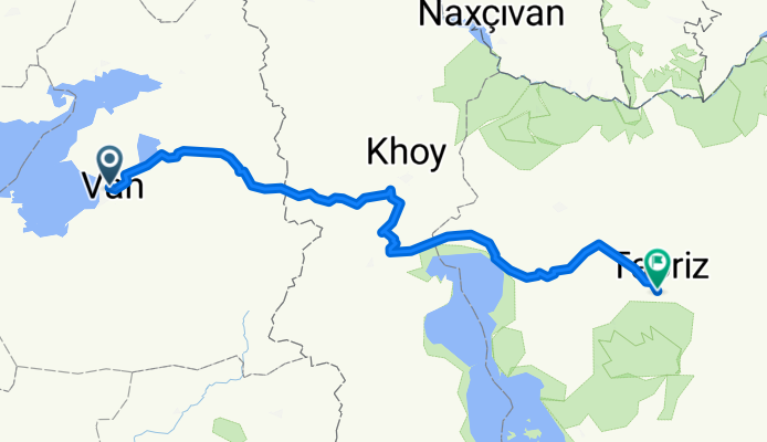 Van - Kapıköy - Hoy - Salmas - Şerefhane - Sufiyan - Tebriz