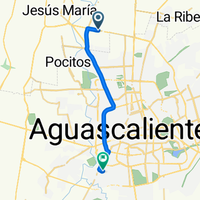 De Avenida Siglo XXI a Ingeniero Camilo Arriaga 114, Aguascalientes