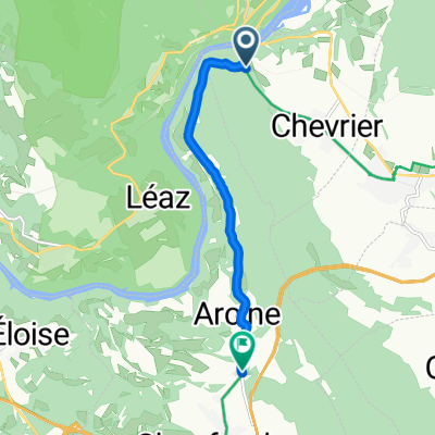 46.117° N 5.902° W nach 46.075° N 5.901° W