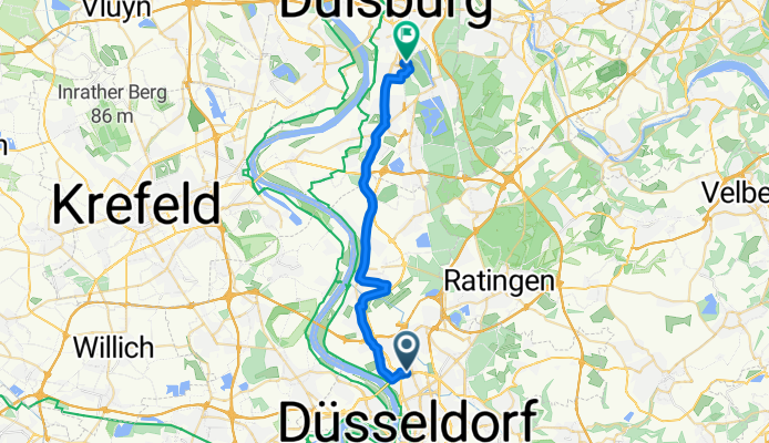 Johannstraße 35, Düsseldorf nach Kalkweg 66, Duisburg