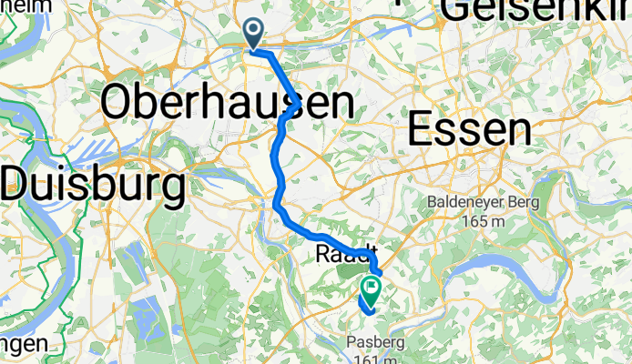 Am Grafenbusch 99G, Oberhausen nach Im Riek 10, Essen