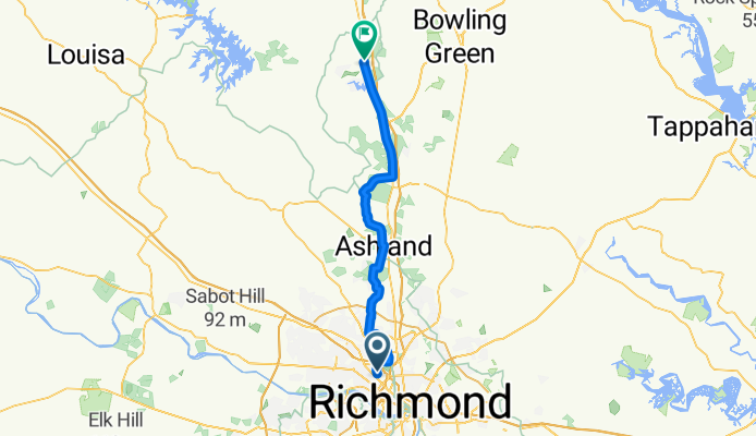 2101 Staples Mill Rd, Richmond nach 17495 US-1, Ruther Glen