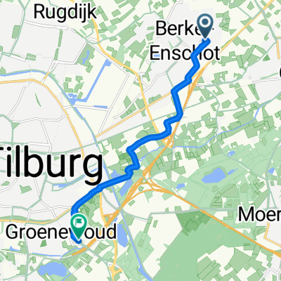 Hazelaarlaan 54, Berkel-Enschot naar Professor van Buchemlaan, Tilburg