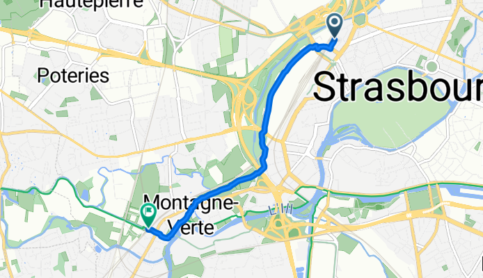 8 Rue de Sarrebourg, Strasbourg à Quai du Canal de la Bruche, Strasbourg