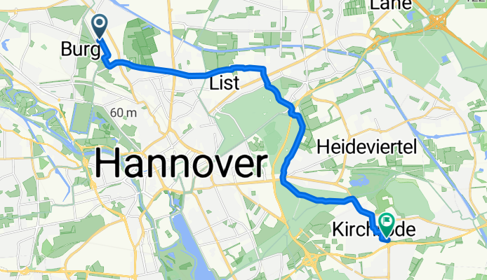 Grambartstraße 29, Hannover nach Sudetenstraße 29, Hannover