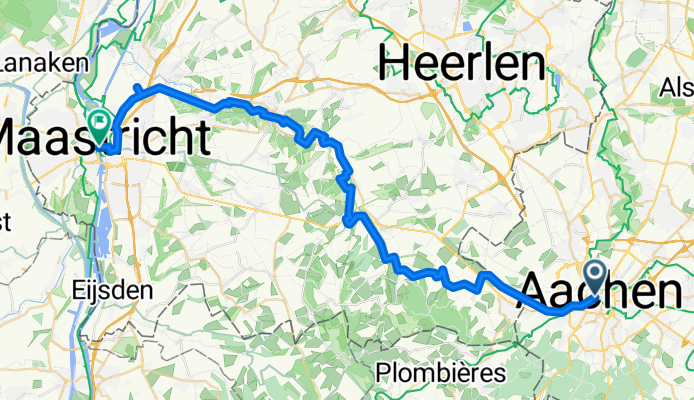 Aachen-Maastricht via Valkenburg  46 km