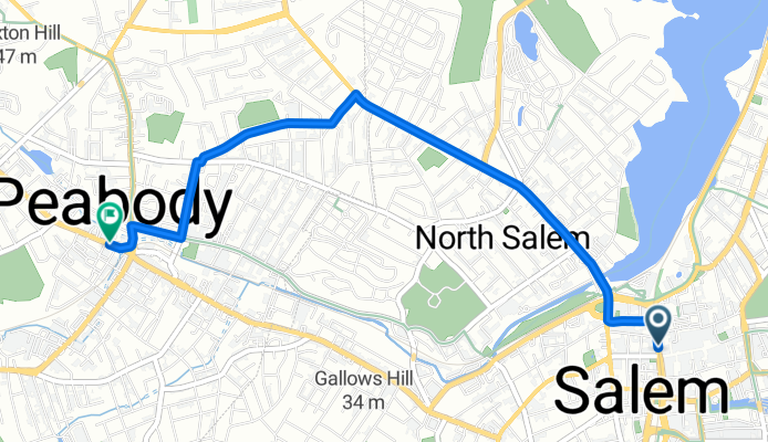 62–100 Washington St, Salem to 24 Lowell St, Peabody