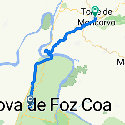 Rua Engenheiro Carlos Lacerda 7, Vila Nova de Foz Côa naar Rua Doutor João Leonardo 9, Torre de Moncorvo