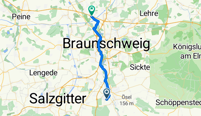 Mancinusweg 44, Wolfenbüttel nach Hansestraße, Braunschweig