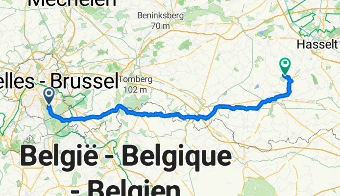 Chaussée de Boitsfort 140, Watermael-Boitsfort to Heide 18, Sint-Truiden