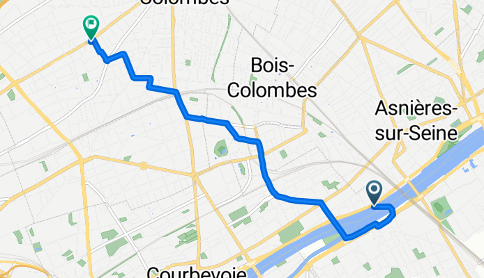 Quai du Maréchal Joffre, Courbevoie to 259bis Rue Gabriel Péri, Colombes