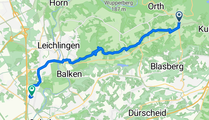 Solinger Straße 15, Leichlingen (Rheinland) nach Gebhardstraße 9, Leverkusen