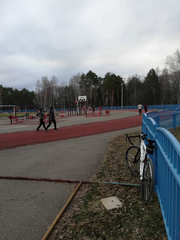 на стадион в центральный парк.
