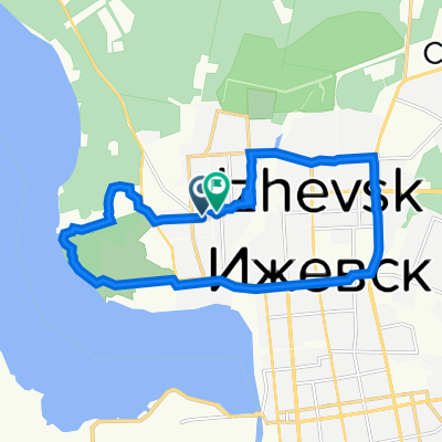 От Школьная улица 25-а, Ижевск до Неизвестная дорога, Ижевск