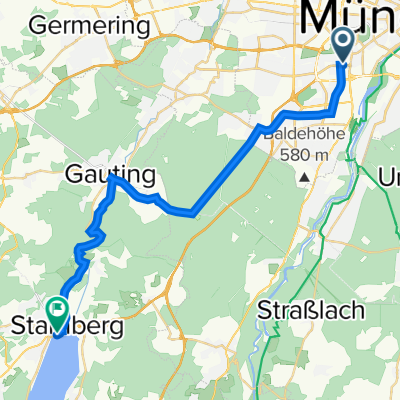 1. Tag (kurze Tour) München (Hotel Rivoli) - Starnberg (Hotel Starnberger See)
