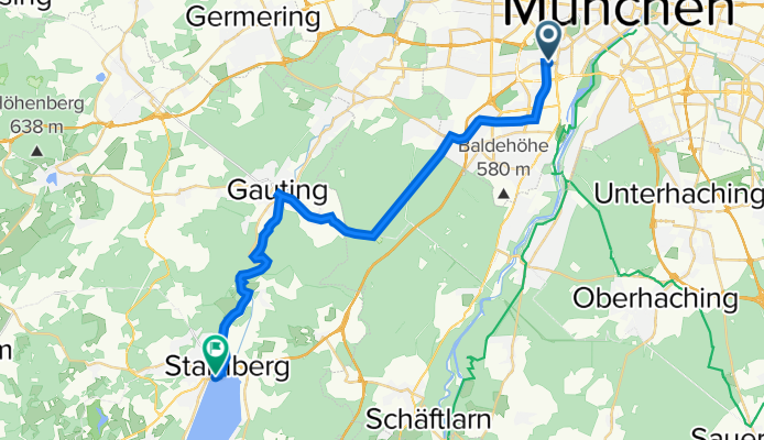 1. Tag (kurze Tour) München (Hotel Rivoli) - Starnberg (Hotel Starnberger See)