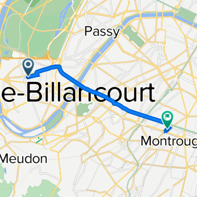 22 Rue Louis Pasteur, Boulogne-Billancourt à 25 Avenue de la Porte de Châtillon, Paris