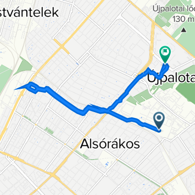 Rákospalotai körvasút sor 110., Budapest XV. kerület to Zsókavár utca 43., Budapest XV. kerület