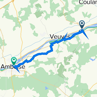 D1, Onzain to 9 Place Michel Debré, Amboise