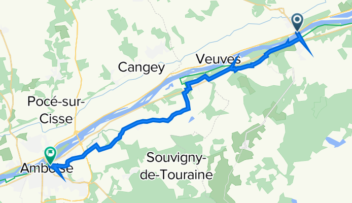 D1, Onzain to 9 Place Michel Debré, Amboise