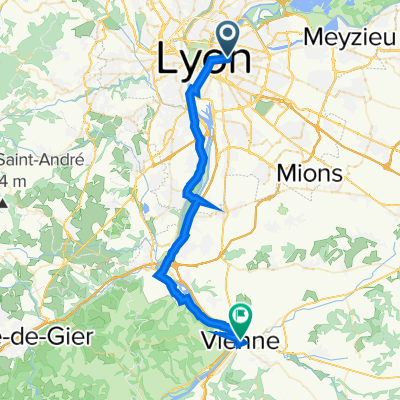 Avenue Georges Pompidou, Lyon to Place François Mitterrand, Vienne