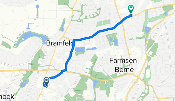 Bramfelder Chaussee 136, Hamburg nach Buddenbrookweg 2, Hamburg