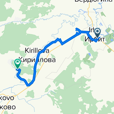 От улица Белинского 4, Ирбит до Неизвестная дорога, Зайково