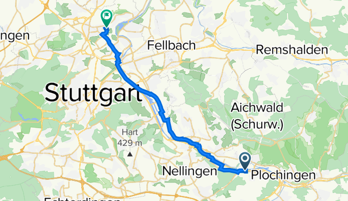 Herrenlandweg 2, Deizisau nach Oedheimer Straße 6, Stuttgart