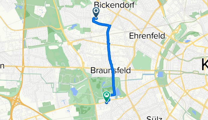 Wilhelm-Mauser-Straße 59, Köln nach Prälat-van-Acken-Straße 5, Köln