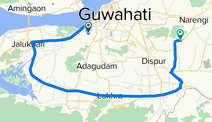 Indira Gandhi Path, Guwahati to Mahapurush Madhabdev Path, Guwahati