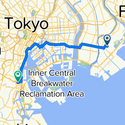 3丁目 23, 市川市 to 1丁目 6, 品川区