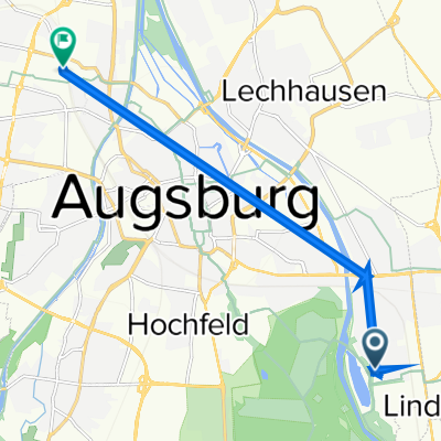 Mittenwalder Straße 86, Augsburg nach Auerstraße 22, Augsburg