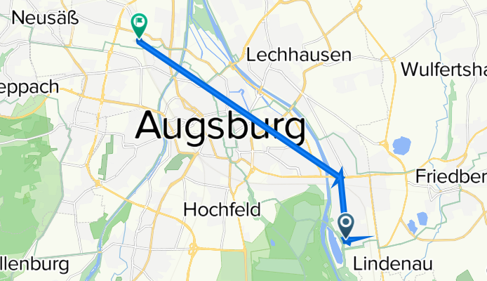 Mittenwalder Straße 86, Augsburg nach Auerstraße 22, Augsburg