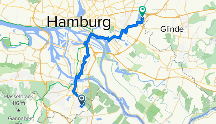 Vogteistraße 35, Hamburg nach Barsbütteler Weg 49, Hamburg