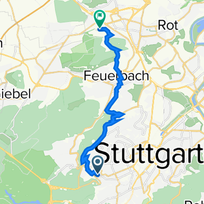 Grimmstraße 4–10, Stuttgart nach Im Birkenwald 24, Stuttgart