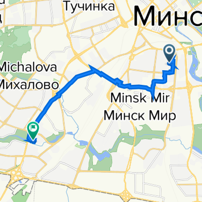 От улица Бакинская 10, Минск до улица Чюрлёниса 8, Минск