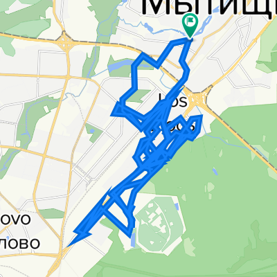 От улица 1-я Крестьянская д. 2, Мытищи до улица 1-я Крестьянская д. 2, Мытищи