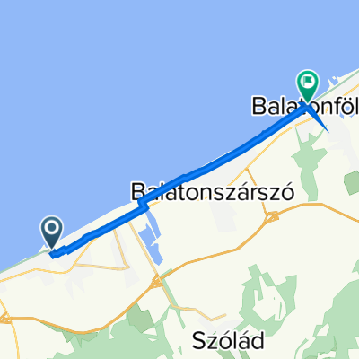 Kikötő utca, Balatonszemes to Rákóczi Ferenc utca 29, Balatonföldvár